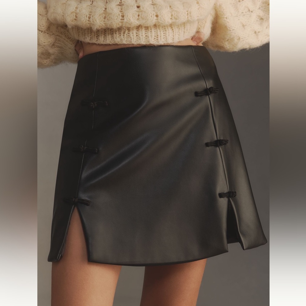 SAU LEE Sadie Faux leather mini skirt